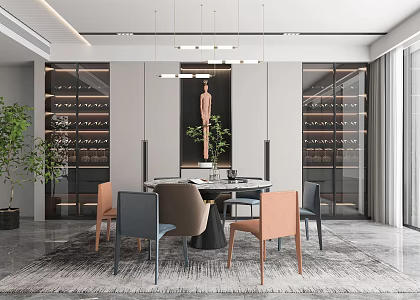 Light Luxury Restaurant 3d model