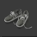 Gray Canvas Casual Shoes With White Laces And White Soles For Daily Wear