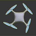 White Body Quadcopter Drone With Blue Propellers And Camera Design 3d model