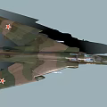 Military Jet With Camouflage Paint Red Star Markings And 60 Number