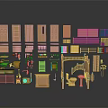 Household Items Wooden Models With Furniture Components Home Decor Elements And Daily Use Products