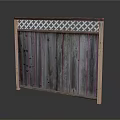 Rustic Wooden Garden Fence With Lattice Top And Natural Weathered Wood Texture