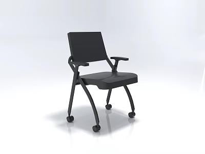 Modern Black Single Chair With Armrests Rolling Casters And Ergonomic Design 3d model