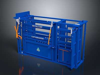 Blue Metal CattleMaster Cattle Handling Equipment Wells Camp Structure Design 3d model