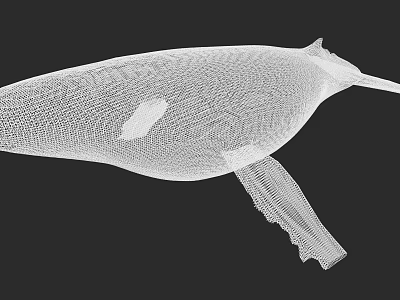 Modern White Mesh Whale Shaped Chandelier Design With Black Background 3d model