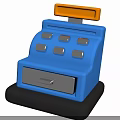 Smart Cash Register Machine Blue Design With Buttons Drawer And