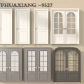 Modern Arched Glass Paned White Gray Black Hinged Doors Design Collection