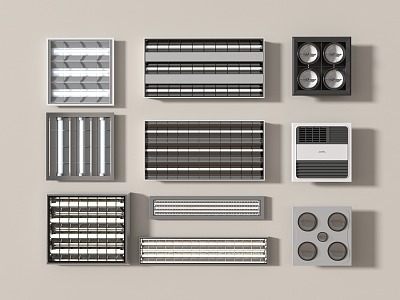 Modern Grille Lamp Embedded Grille Lamp Tube 3d model