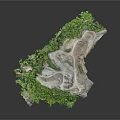 Garden Landscape Design With Lush Green Vegetation Undulating Rocky Terrain And Natural Form