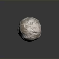 Rough Surface Stone Sphere In Brown And White Color On Dark Background With Reflection