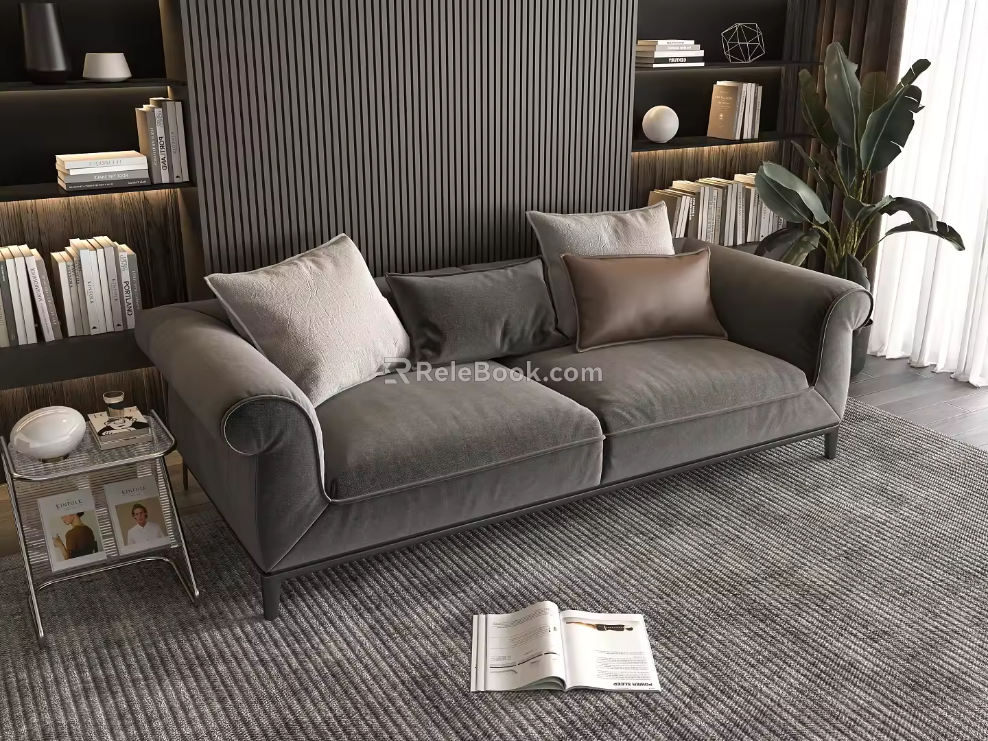 Side table of double sofa 3d model