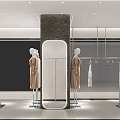 Luofei Clothing Store Modern Glass Facade Mannequin In Fashion Attire Clothing Racks And Display Areas