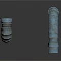Two Curved Industrial Metal Pipes With Textured Surface And Durable Construction