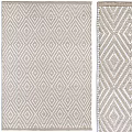 Square Rug With Geometric Diamond Pattern In Beige And White Woven Texture 3d model
