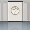Light Colored Columns With Circular Decorative Painting In Modern Interior Design 3d model