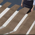 Modern Reception Desk 3D Model With Contemporary Wooden Slat Design And Sleek Top