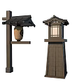 Floor lamp viewing lamp garden lamp lamp combination 3d model