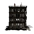 Multi Story Building Structural Frame With Arched Windows And Balconies Design