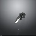Futuristic Metallic Folding Knife Featuring Sharp Blade And Geometric Handle Design 3d model