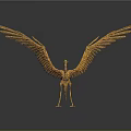 modern diving bird diving bird skeleton cormorant skeleton 3d model