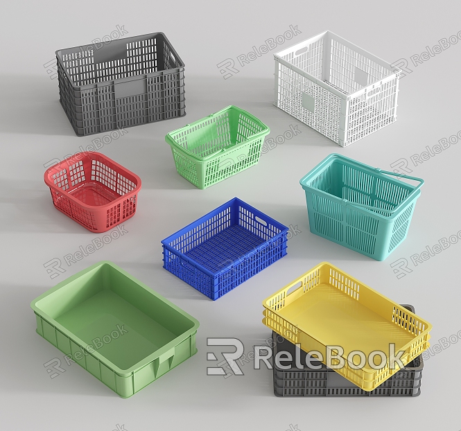 Plastic Basket Storage Basket Vegetable Basket Turnover Basket Fruit Basket Egg Basket Supermarket Shopping Basket model