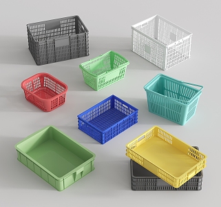 Plastic Basket Storage Basket Vegetable Basket Turnover Basket Fruit Basket Egg Basket Supermarket Shopping Basket 3d model