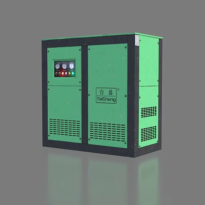 Green TAISHENG Industrial Equipment Unit with Control Panel and Ventilation Grilles 3d model