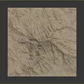 Mountain Landscape 3D Terrain Model With Square Shape And Earth Tone Textures