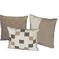 Modern Decorative Throw Pillows With Geometric Patterns In Brown Beige And Black Tones 3d model