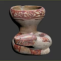 Ceramic Household Item With Red Patterns And Unique Decorative Design 3d model