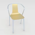 Modern Minimalist Leisure Chair With Golden Seat Backrest And Silver Frame