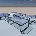 Modern Glass Top Coffee Tables With Black Metal Frames And Different Designs