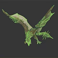 Fierce Red Pink Dragon Creature With Spread Wings And Intricate Spiked Details