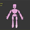 3D Rendered Humanoid Robot With White Body Black Screen Head And Mechanical Joints