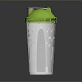 Transparent Shaker Bottle With Green Lid For Daily Fitness And Hydration