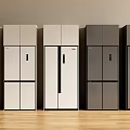 Row of Modern White and Gray Refrigerators in Minimal Interior Design