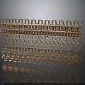 Golden Metal Mesh Equipment With Layered Chain Ring Patterns Shiny Surface And Black Reflection
