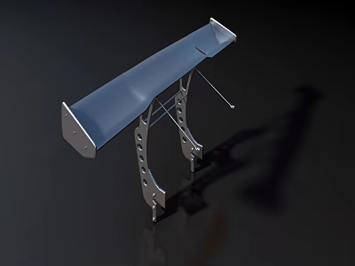 Modern Desk Metal Frame Structure With Blue Panel And Support Legs 3d model