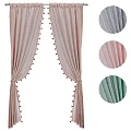 Stylish Curtains With Pom Pom Trim And Various Texture Options For Decor