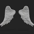 White Angel Wings Wall Decor With Intricate Feather Details For Home Interior
