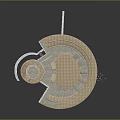 Circular Ancient Stone Fortress With Tower Steps And Symmetrical Brick Walls
