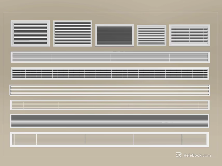 Various Air Conditioner Vents Styles and Grille Designs for Home Interior Use 3d model 