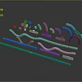Various Blue Silver Pipes Fittings And Plumbing Installation Components