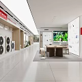 Reception Desk in Enterprise Intelligent Air System Experience Store with Display Screens and Equipment