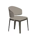 Modern Upholstered Dining Chair With Curved Back And Sleek Metal Legs