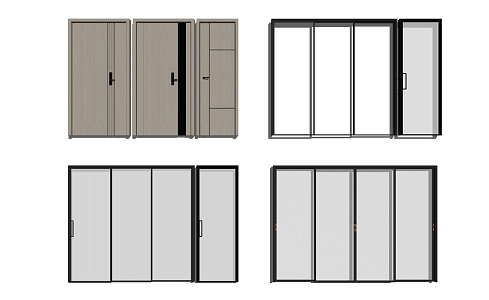 Modern door combination 3d model