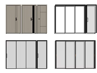 Modern door combination 3d model