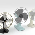 Air Conditioner Fans With Various Designs And Colors For Home Cooling And Decorative Use