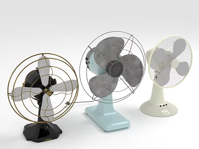 Air Conditioner Fans With Various Designs And Colors For Home Cooling And Decorative Use 3d model