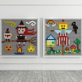 Modern toy children Lego wall 3d model